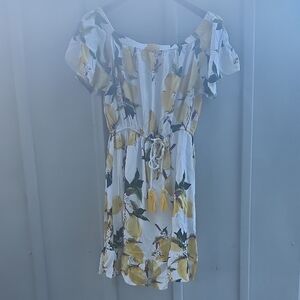 Blue Island Floral Off-Shoulder Dress